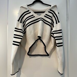 SOLID & STRIPED - cropped v neck sweater